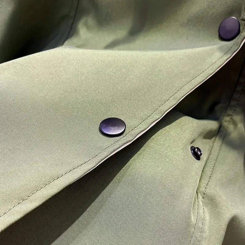 Two-Tone Short Hooded Jacket