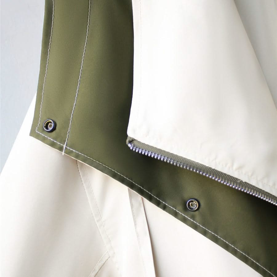 Two-Tone Short Hooded Jacket