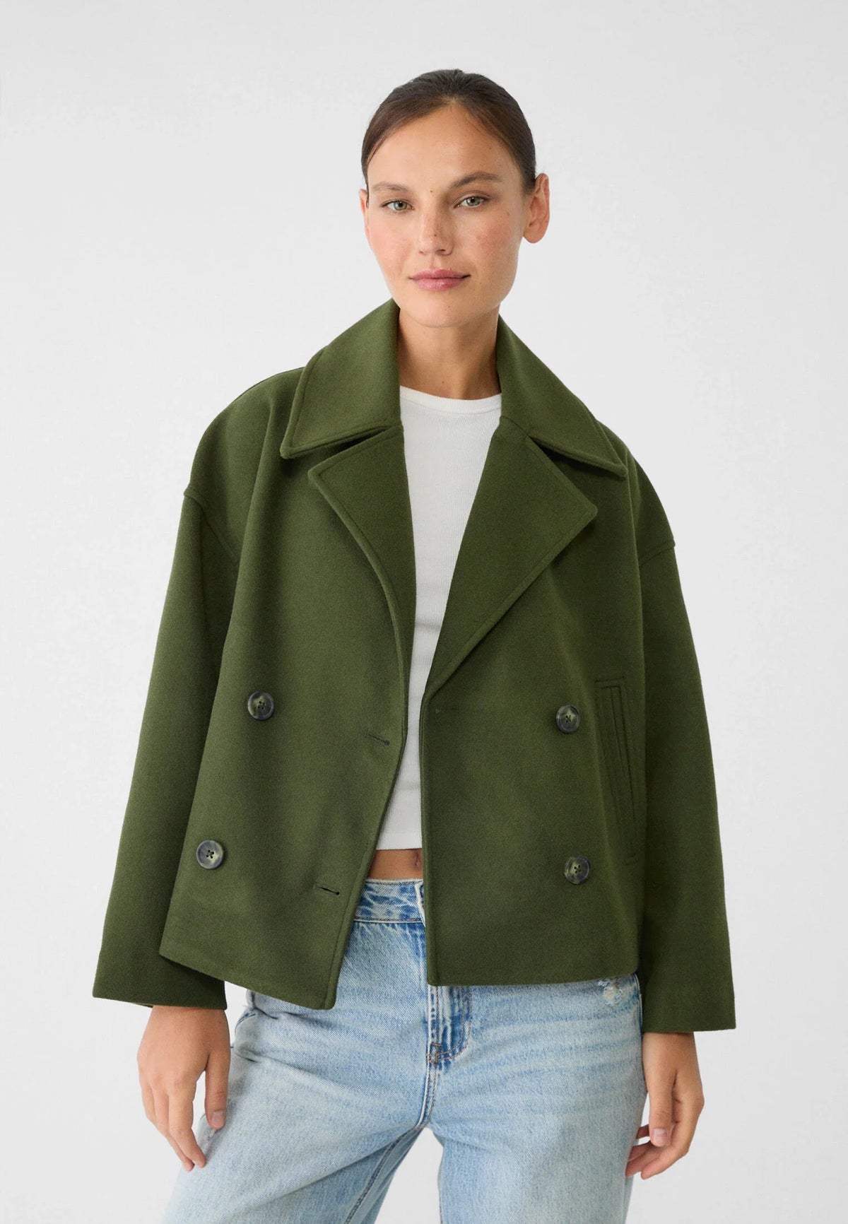 Short Double-Breasted Jacket with Straight Fit for Autumn and Winter 3