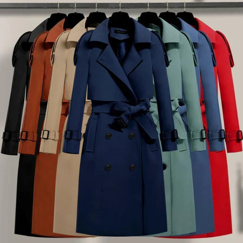 Tailored Double-Breasted Trench Coat with Waist Belt 2