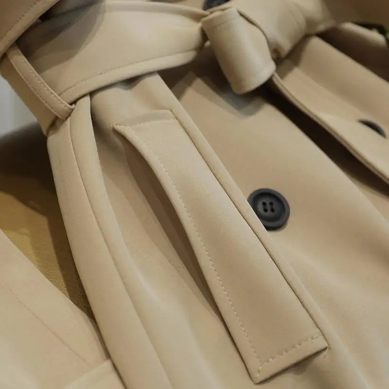 Tailored Double-Breasted Trench Coat with Waist Belt 3