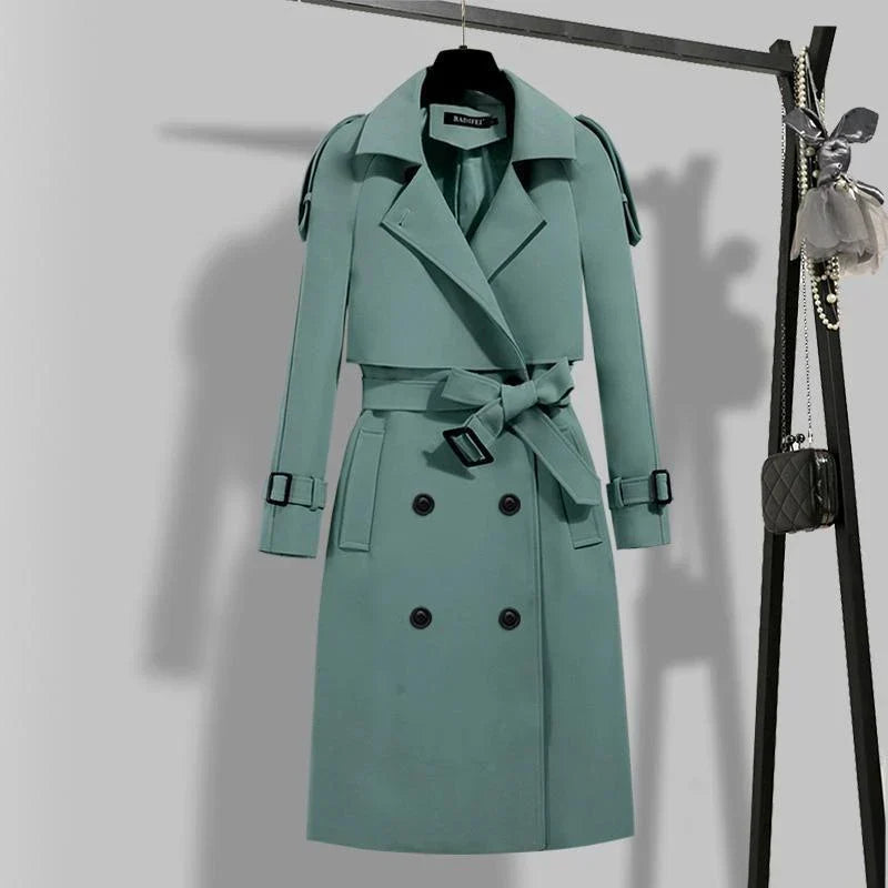 Tailored Double-Breasted Trench Coat with Waist Belt 4