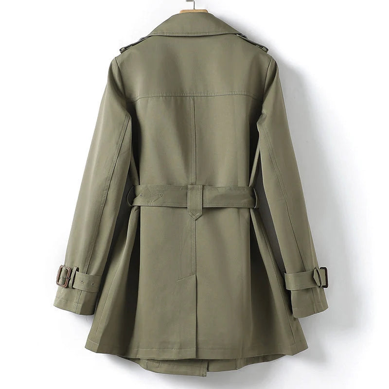 Tailored Trench Coat with Lapel Collar and Adjustable Belt 2