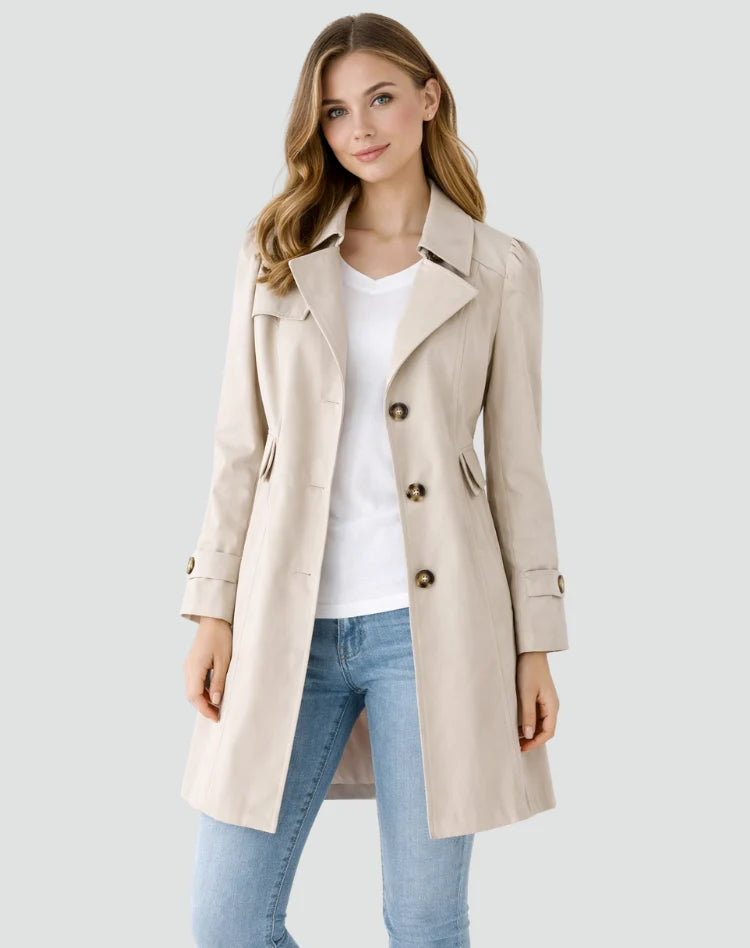 Tailored Women's Classic Trench Coat with Lapel Collar 4