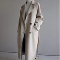 Tailored Wool Blend Black Trench Coat for Women - Winter Essential 0