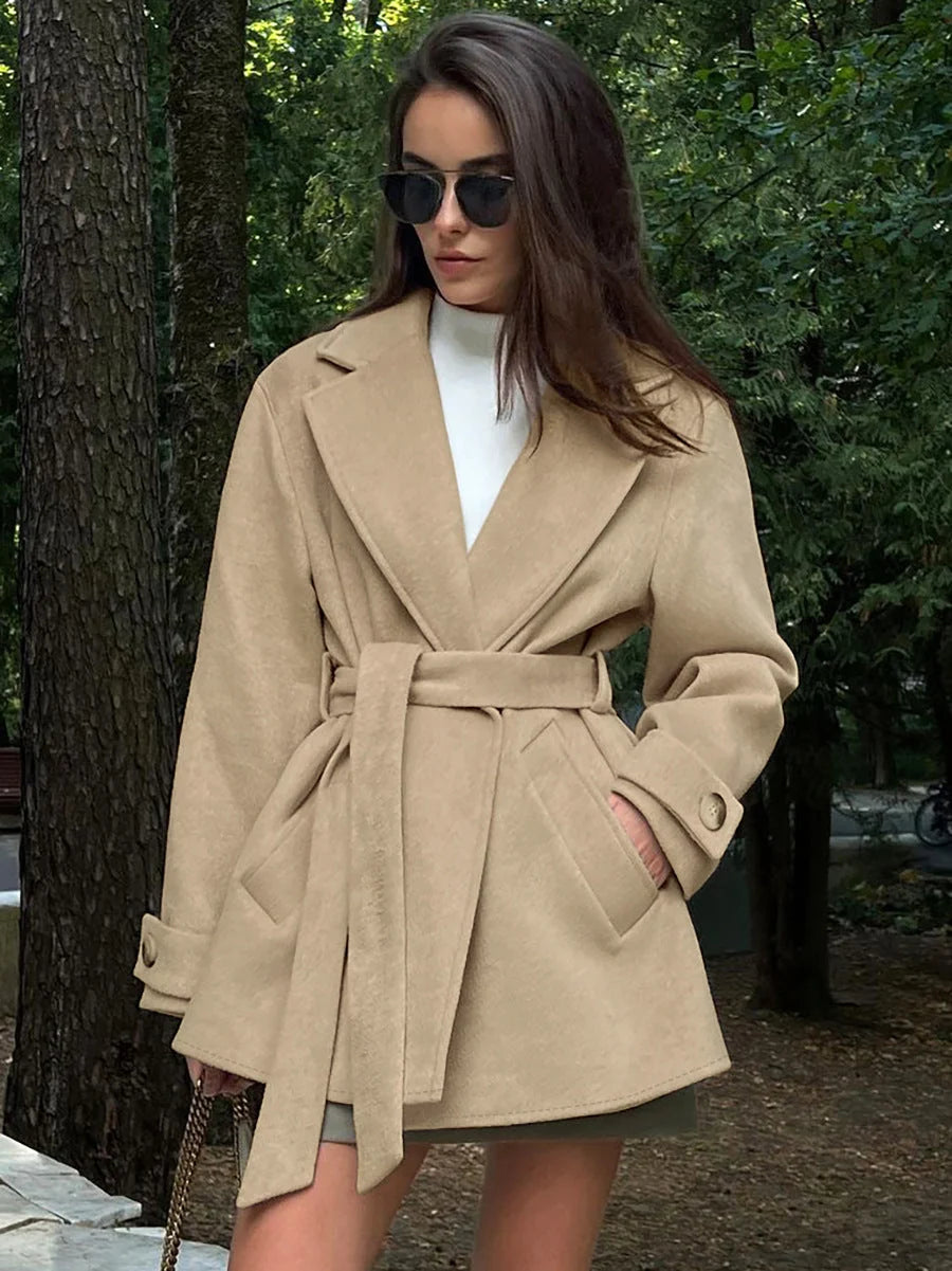 Trench Coat with Adjustable Drawstring and Hood for Seasonal Wear 0