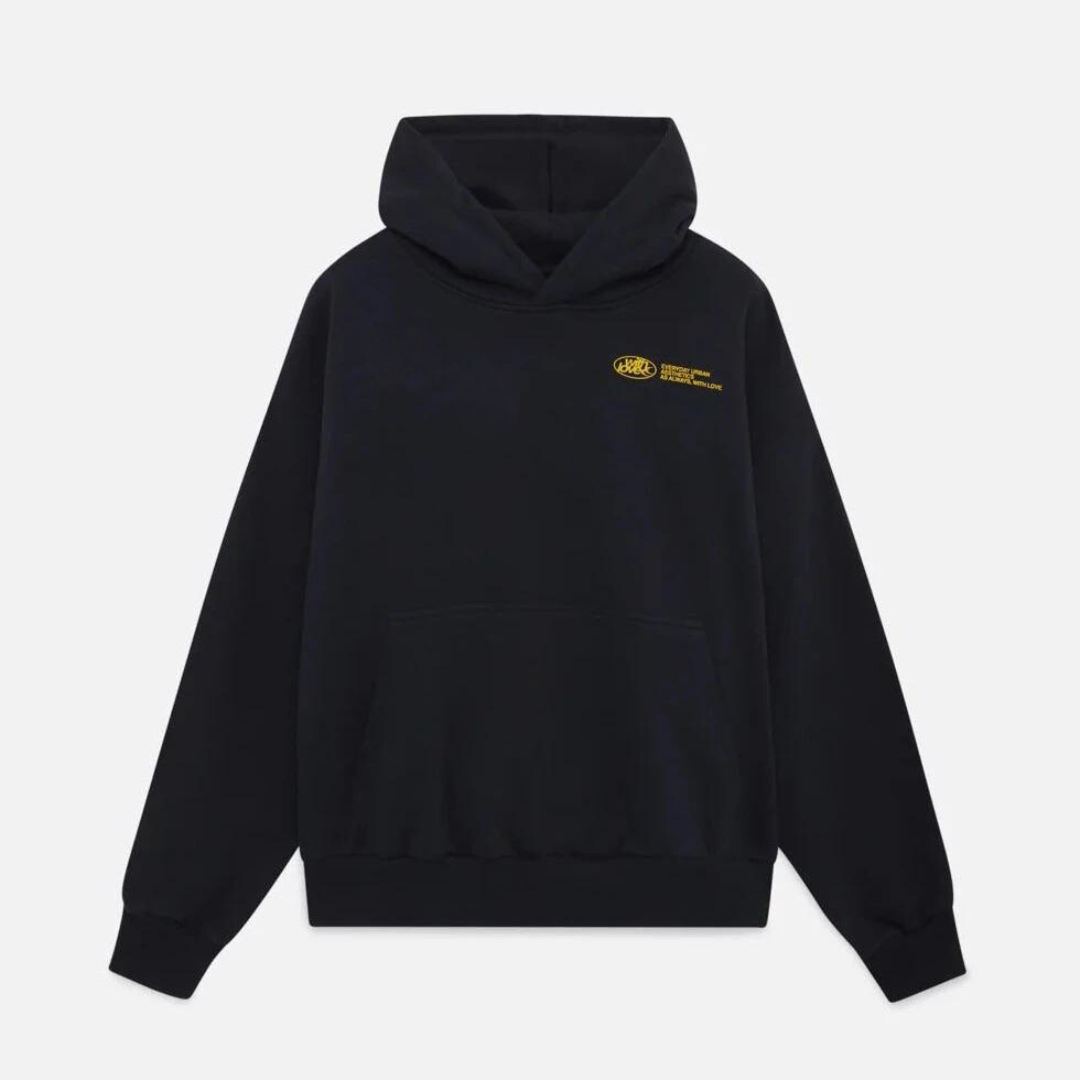 Unisex cotton blend pullover hoodie featuring elastic cuffs, perfect for casual wear and comfortable layering. 6