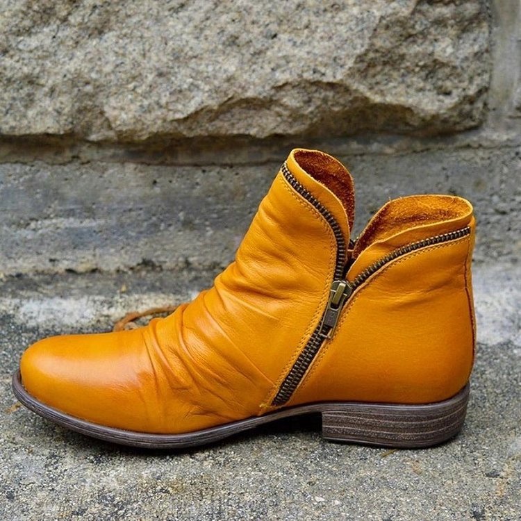 Women's Black Leather Ankle Boots with Cushioned Comfort 1
