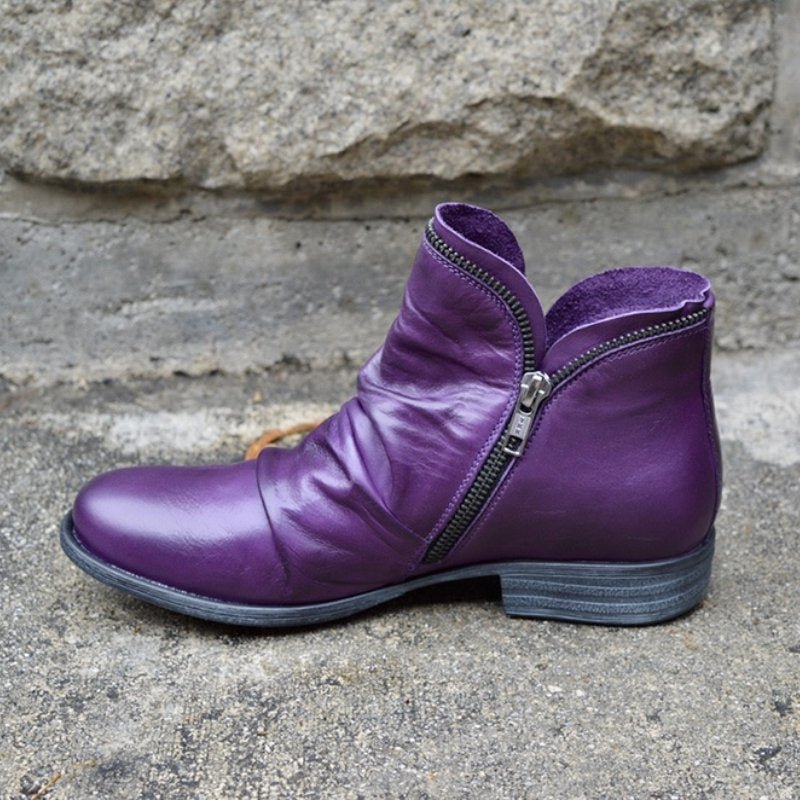 Women's Black Leather Ankle Boots with Cushioned Comfort 3