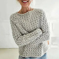 Women’s Casual Knit Sweater with Boat Neck and Relaxed Fit 0