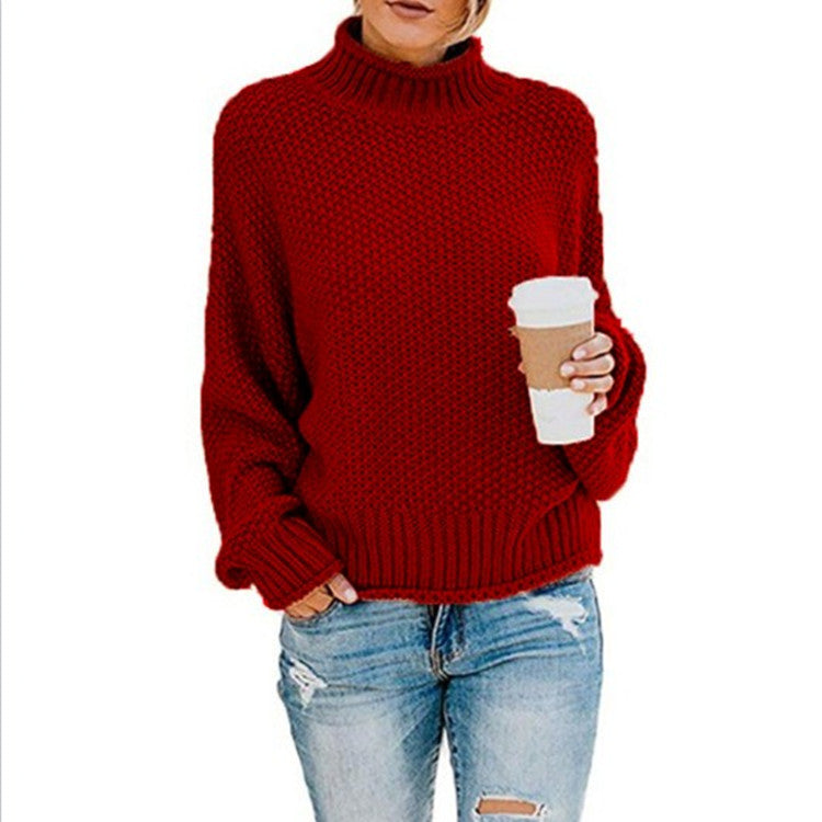 Women’s Chunky Knit Turtleneck Sweater with Relaxed Fit 10