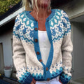 Women's Cropped Fair Isle Knit Cardigan with Button Front 0