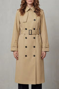 Women's Double-Breasted Trench Coat with Adjustable Belt 0