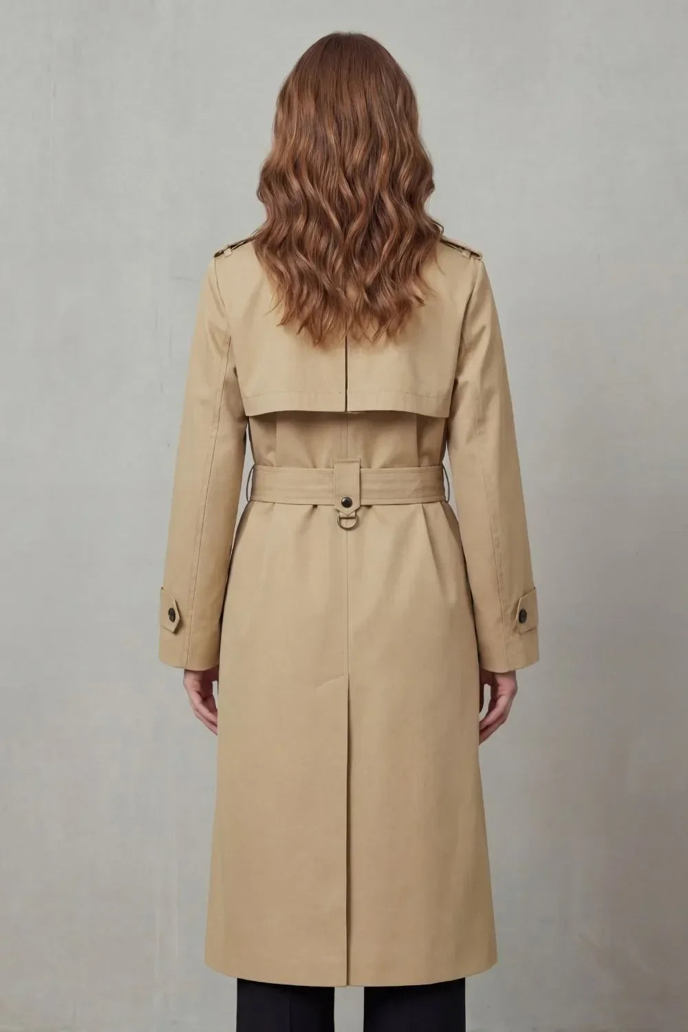 Women's Double-Breasted Trench Coat with Adjustable Belt 2