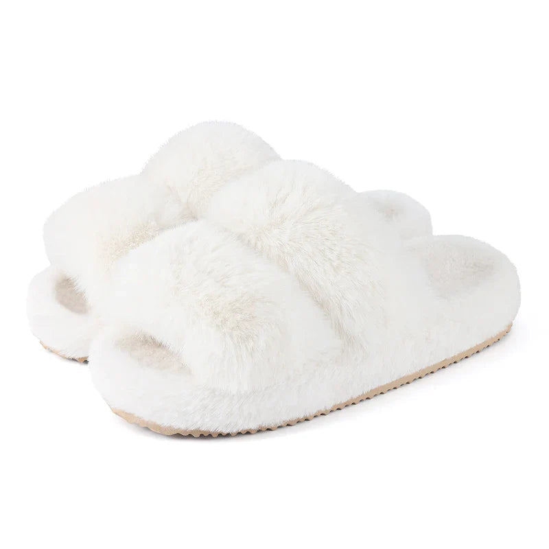 Women's Faux Fur Slide Slippers with Non-Slip Sole for Indoor Comfort 0
