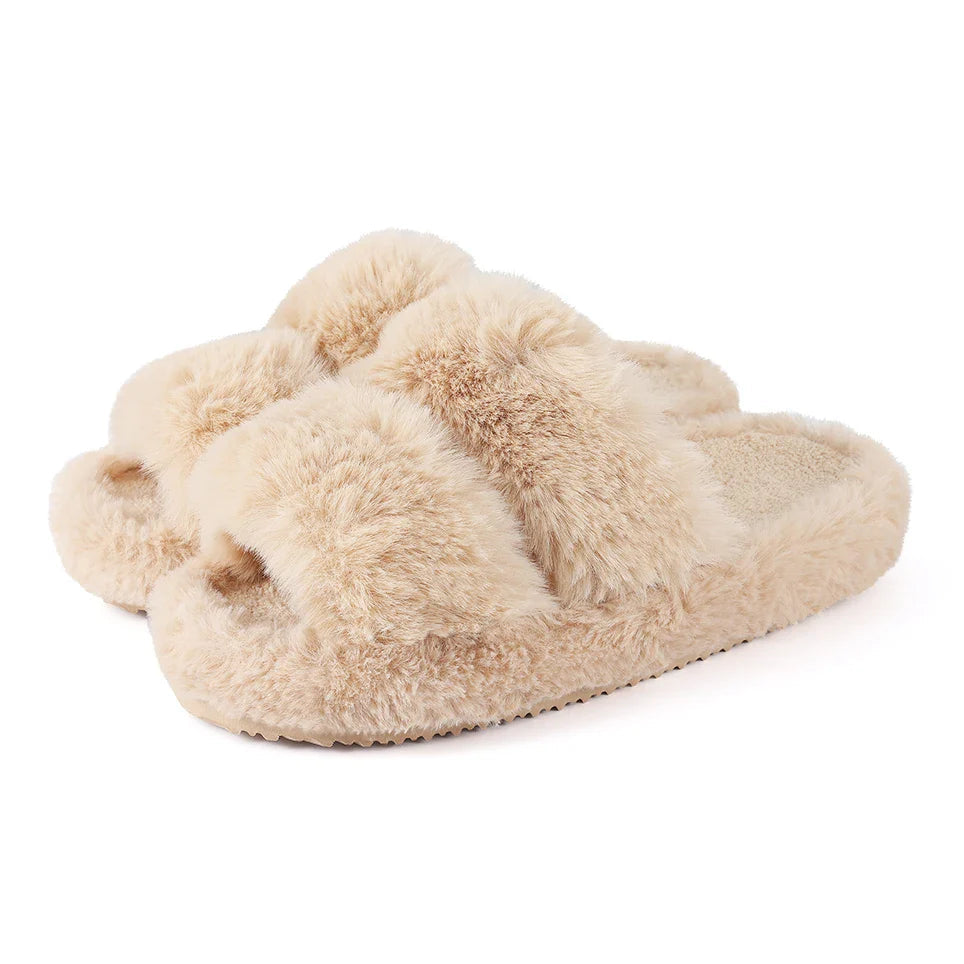 Women's Faux Fur Slide Slippers with Non-Slip Sole for Indoor Comfort 1