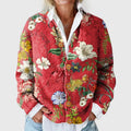 Women's Floral Button-Front V-Neck Knit Cardigan 0