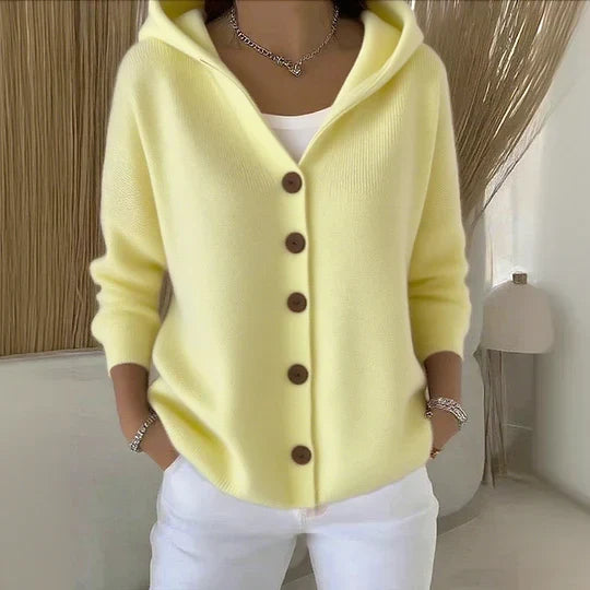 Women's Hooded Button-Front Lightweight Knit Cardigan 3