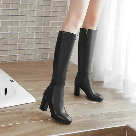 Women's Knee-High Heeled Boots with Stiletto Heel 1