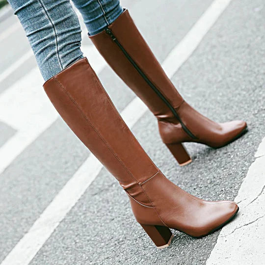 Women's Knee-High Heeled Boots with Stiletto Heel 3