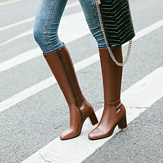 Women's Knee-High Heeled Boots with Stiletto Heel 5