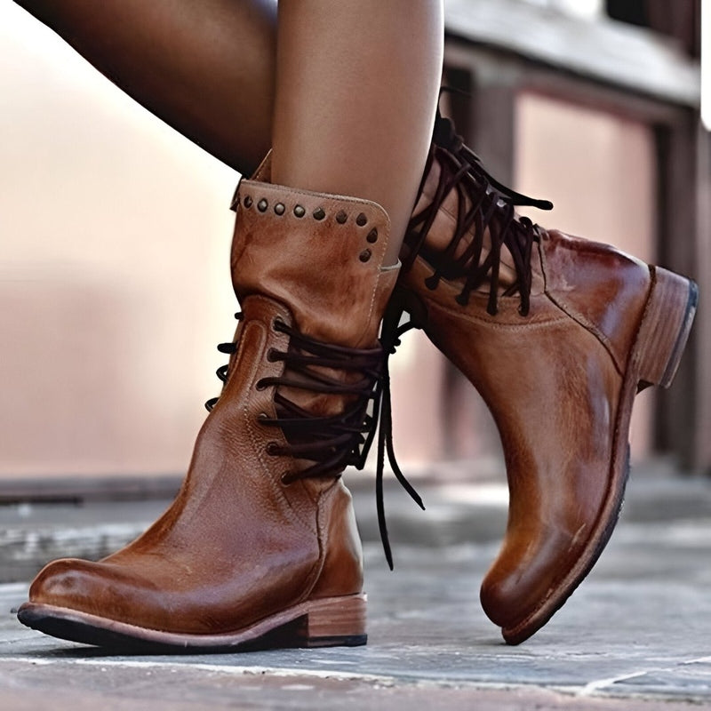 Women's Lace-Up Ankle Boots with Durable Construction 0
