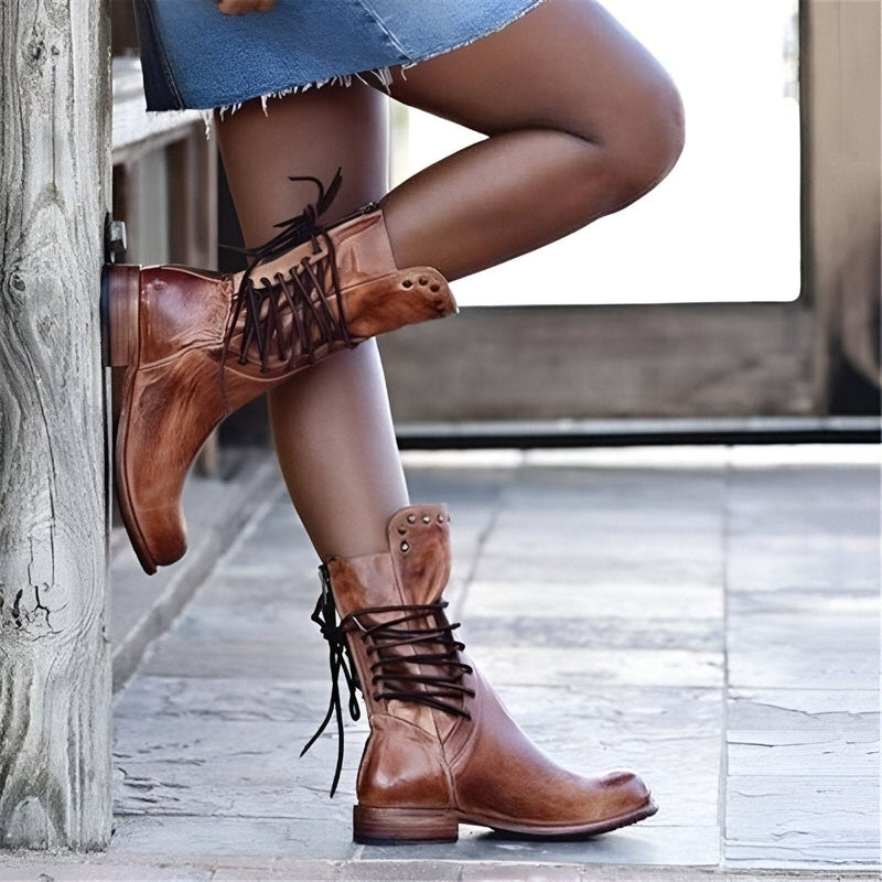 Women's Lace-Up Ankle Boots with Durable Construction 1