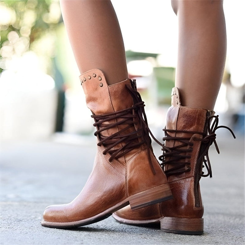 Women's Lace-Up Ankle Boots with Durable Construction 3