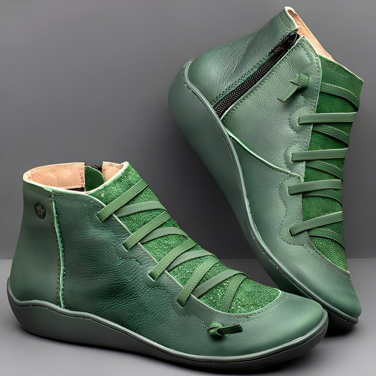 Women’s Lace-Up Ankle Boots with Side Zip Closure 1