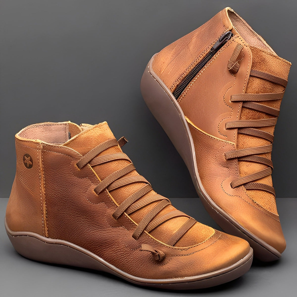 Women’s Lace-Up Ankle Boots with Side Zip Closure 2