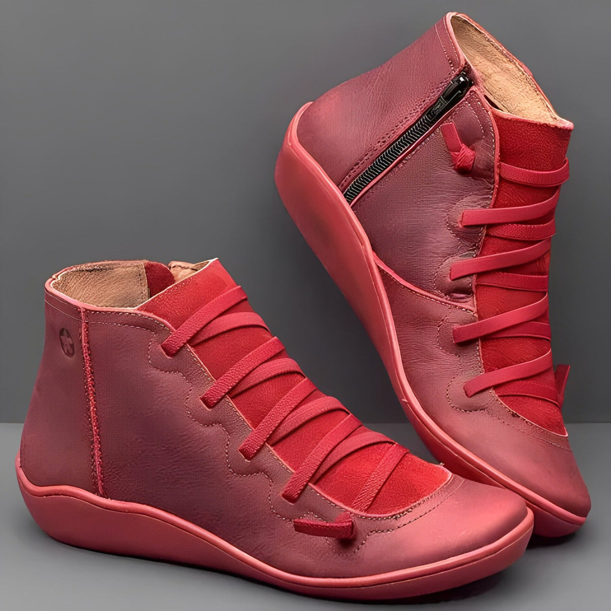 Women’s Lace-Up Ankle Boots with Side Zip Closure 3