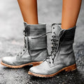 Women’s Lace-Up Combat Boots with Cushioned Support 0