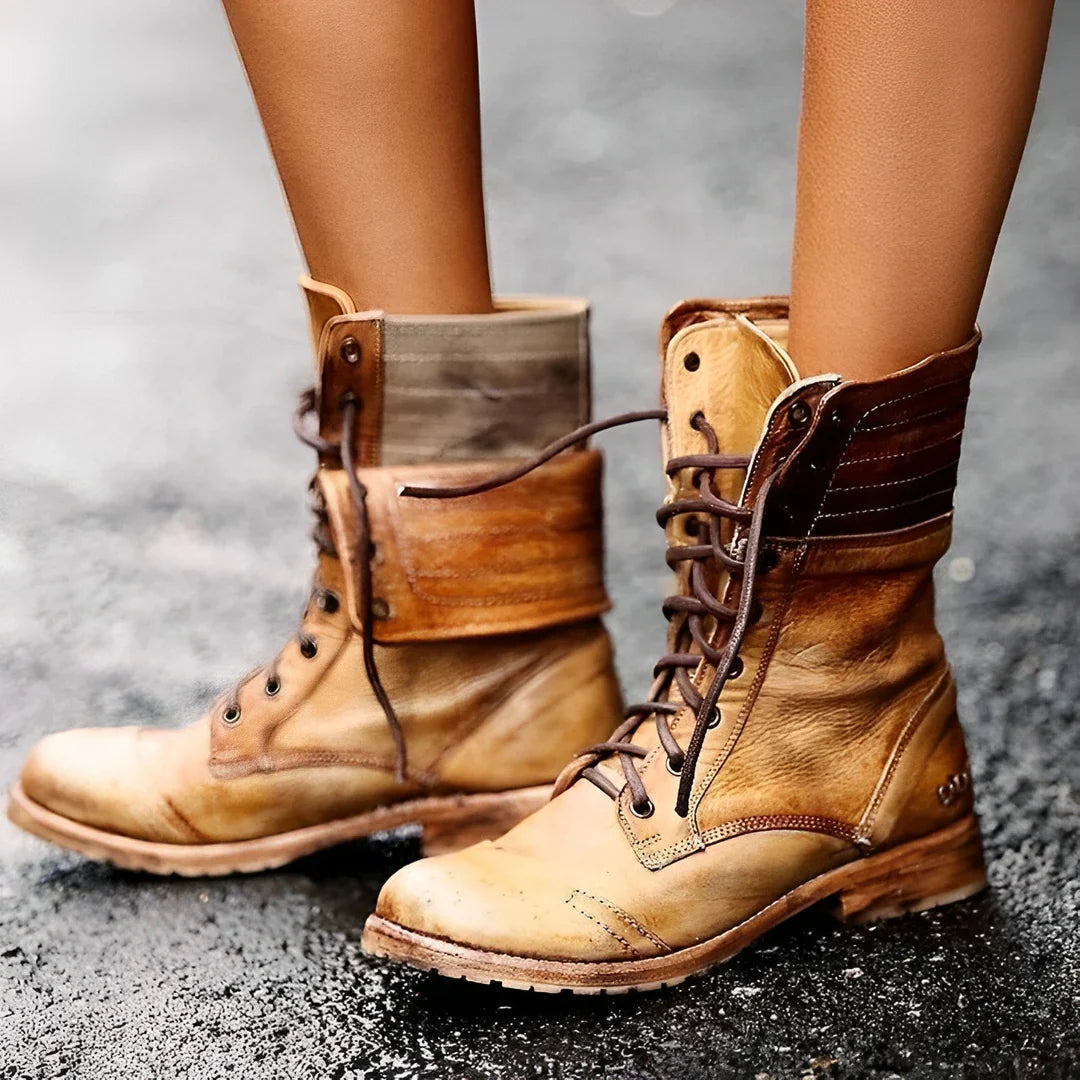 Women’s Lace-Up Combat Boots with Cushioned Support 2
