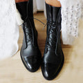 Women’s Lace-Up Leather Ankle Boots with Sturdy Sole 0