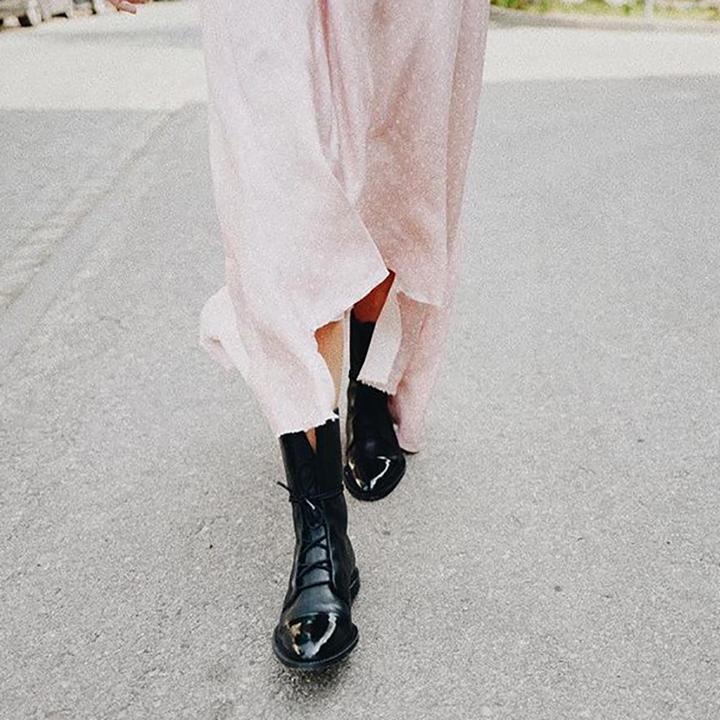 Women’s Lace-Up Leather Ankle Boots with Sturdy Sole 5