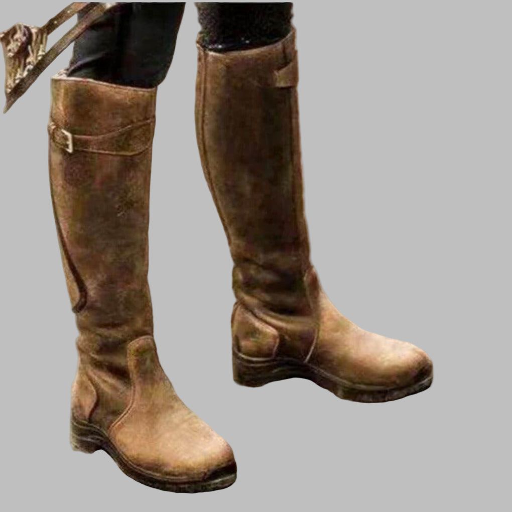 Women's Leather Hiking Boots with Adjustable Strap and Rugged Sole 2