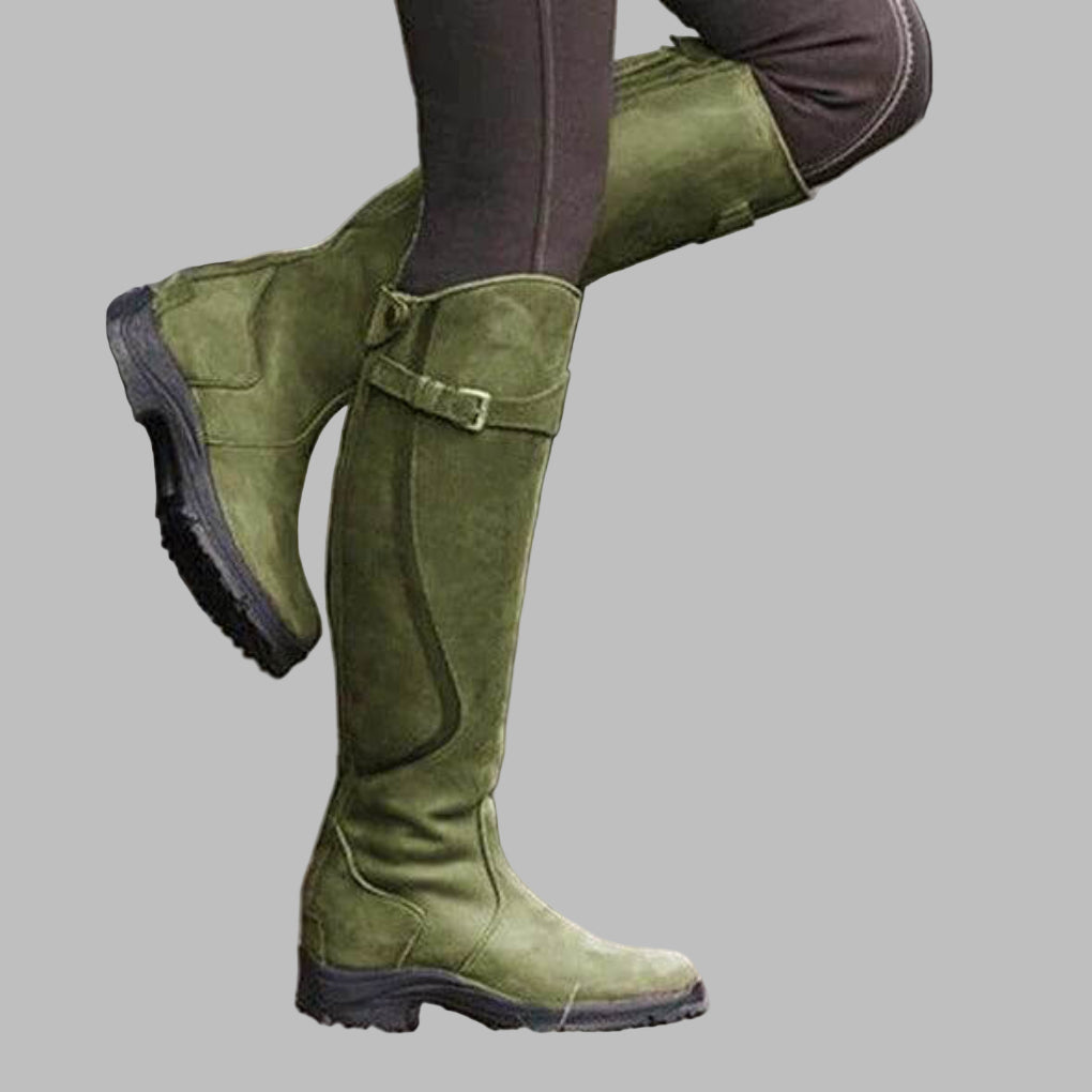 Women's Leather Hiking Boots with Adjustable Strap and Rugged Sole 4