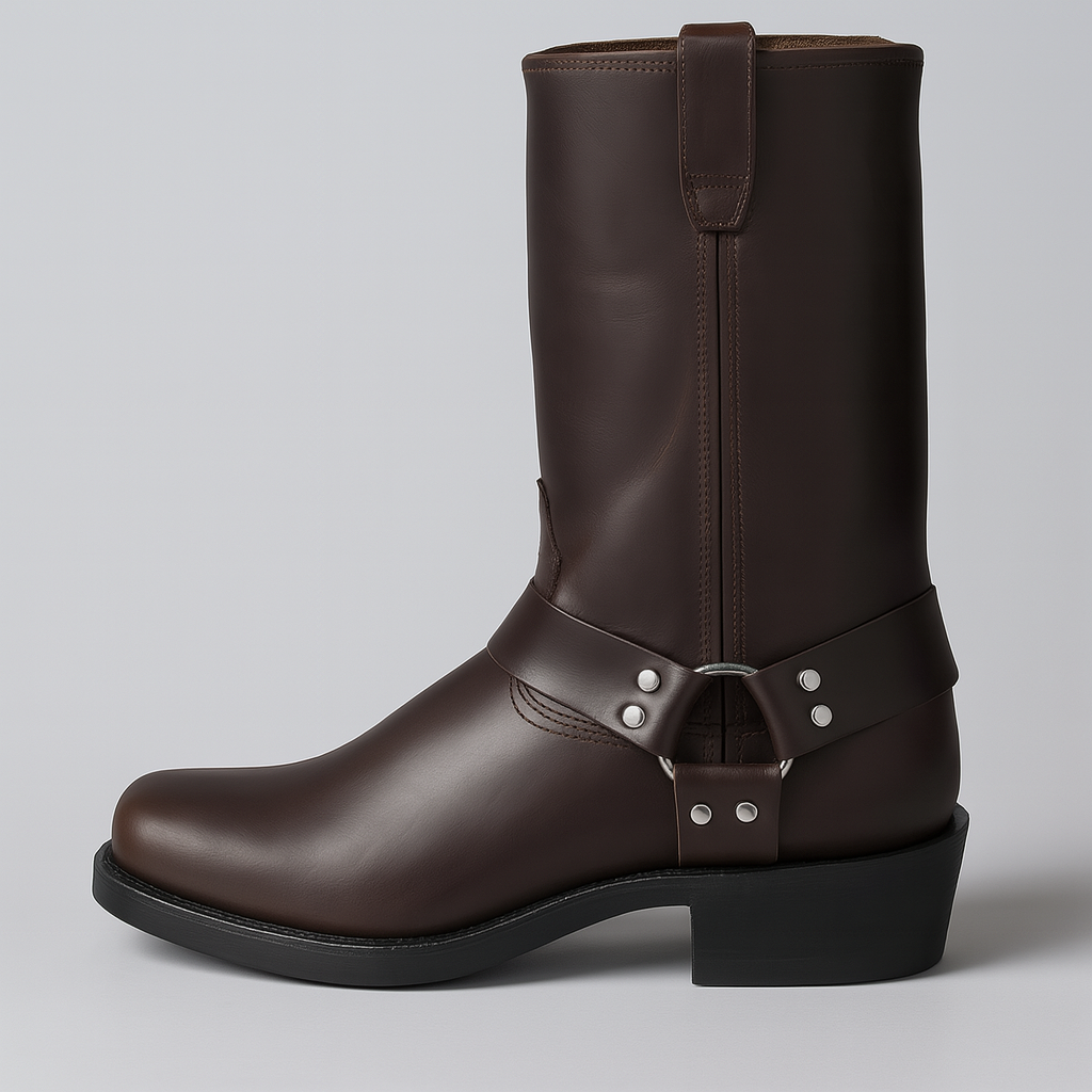Women’s Leather Winter Cowboy Boots with Buckle Detail 2