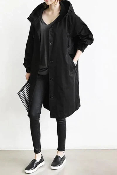 Women's Lightweight Water-Repellent Raincoat with Hooded Design 1