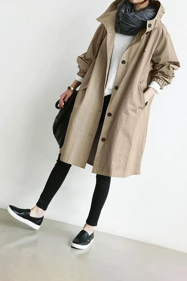 Women's Lightweight Water-Repellent Raincoat with Hooded Design 3