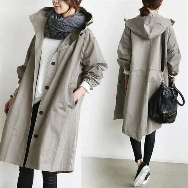Women's Lightweight Water-Repellent Raincoat with Hooded Design 4