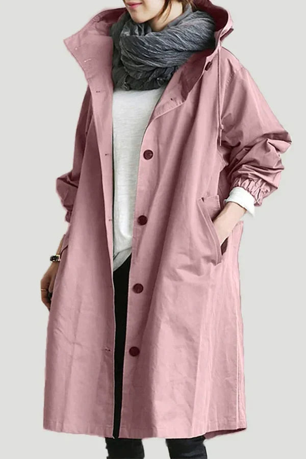 Women's Lightweight Water-Repellent Raincoat with Hooded Design 8