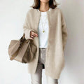 Women's Long Wool Knit Cardigan with Relaxed Fit 0