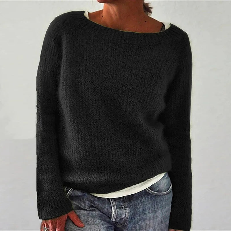 Women's Oversized Relaxed Fit Knit Sweater for Casual Everyday Wear 0