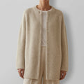 Women's Oversized Wool Cardigan with Button Closure and Pockets 0
