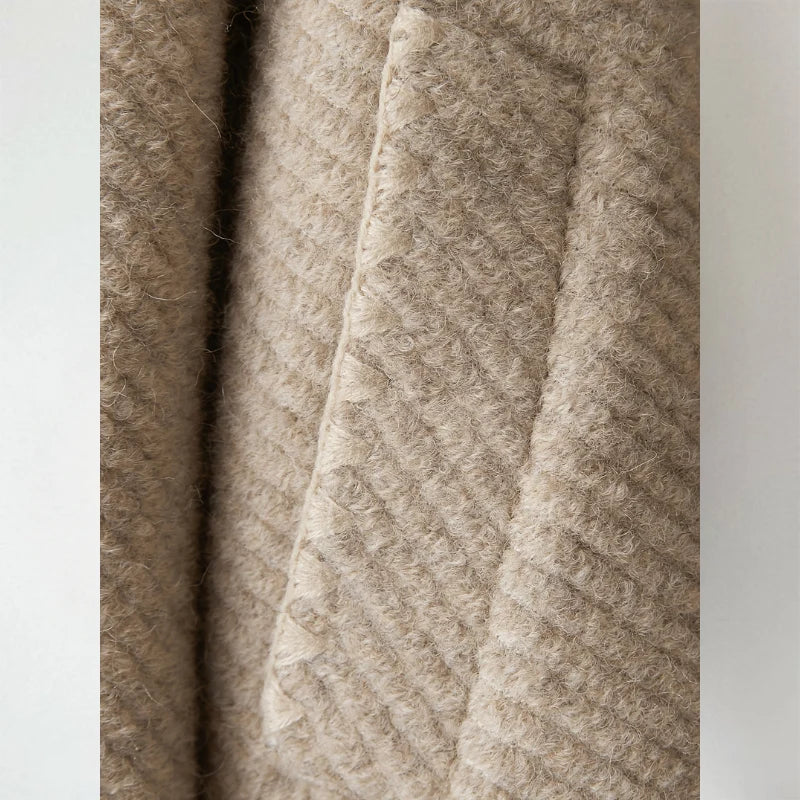 Women's Quilted-Texture Cardigan Sweater with Collarless Neckline 4