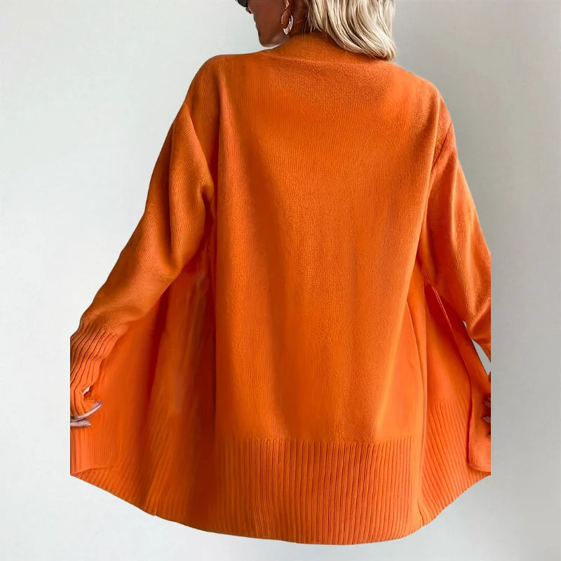 Women's Relaxed-Fit Open-Front Cardigan with Ribbed Cuffs 4