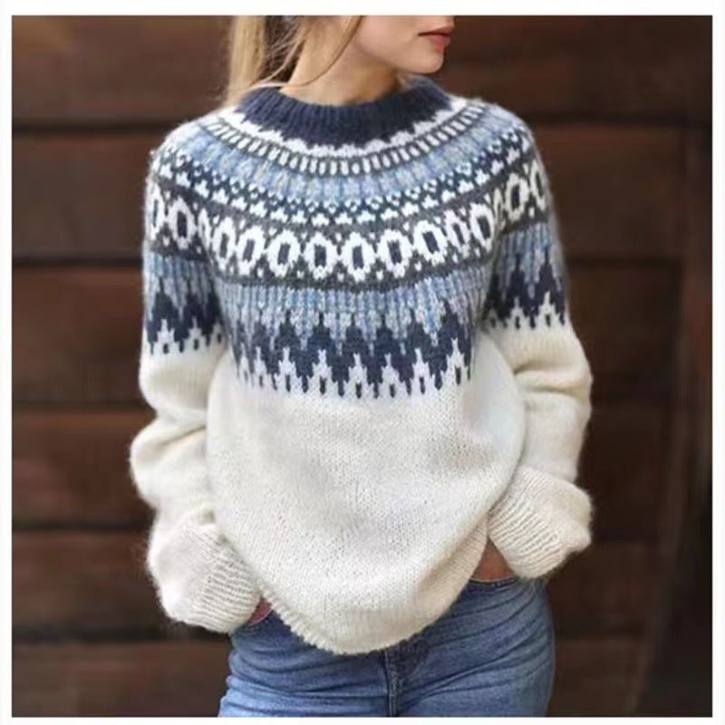 Women’s Relaxed Fit Nordic Pattern Winter Sweater 0