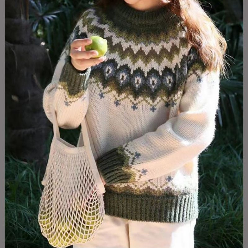 Women’s Relaxed Fit Nordic Pattern Winter Sweater 1