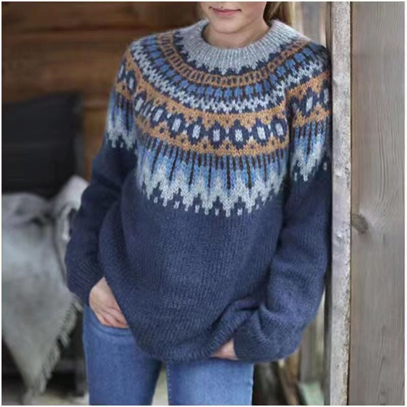 Women’s Relaxed Fit Nordic Pattern Winter Sweater 3